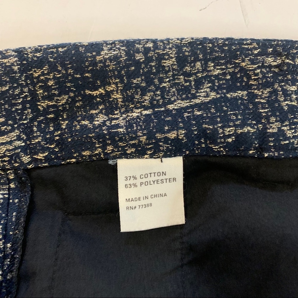 Madewell Broadway & Broome Navy Gold Metallic Shorts - Picture 6 of 8